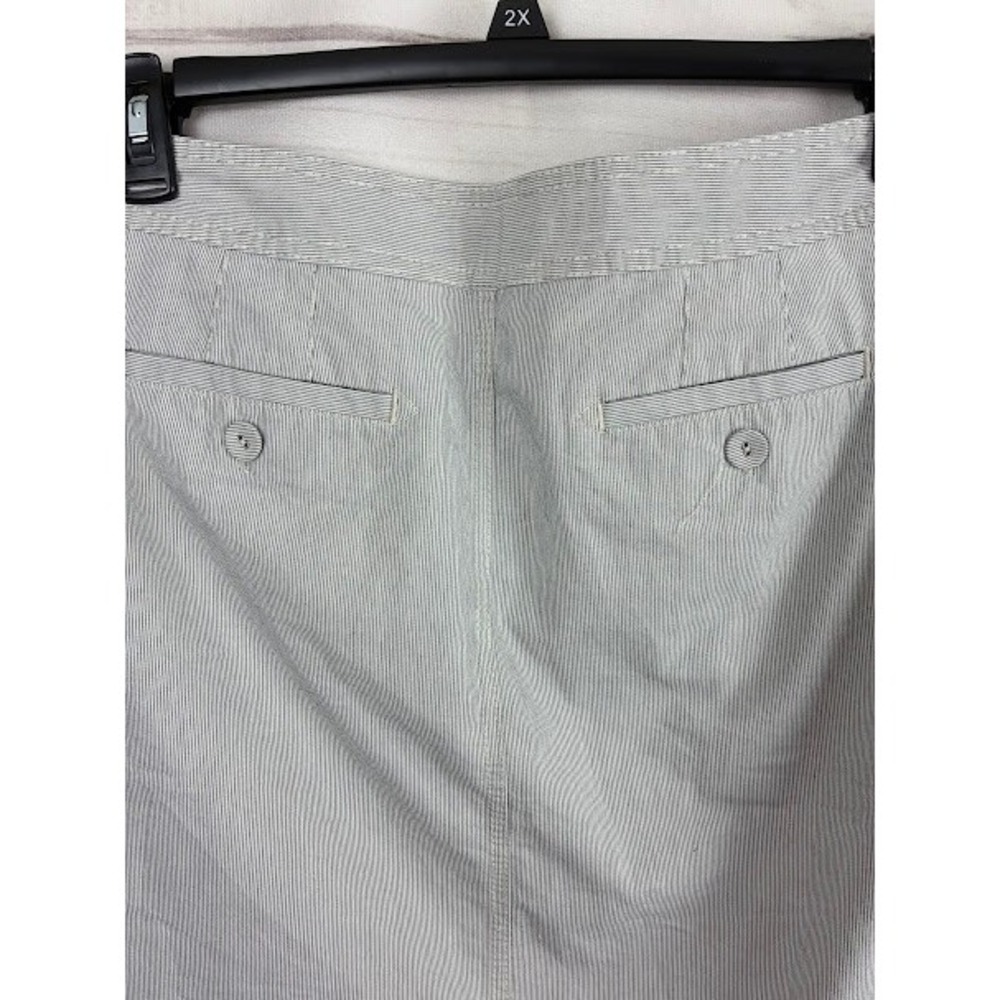 Ann Taylor Loft Blue White Striped Button Front A-Line Skirt Size 10 - Picture 6 of 8